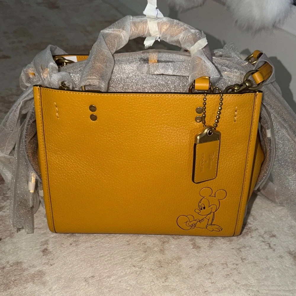 Coach Yellow Satchel with Mickey Mouse Design - Picture 1 of 5